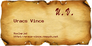 Uracs Vince névjegykártya